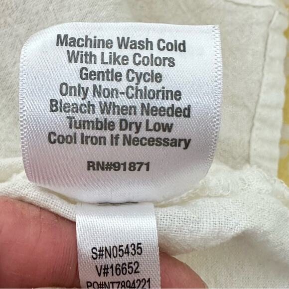 Norm Thompson Linen Blend Cream Embroidered Women's Tunic Top Size Large - Picture 7 of 7